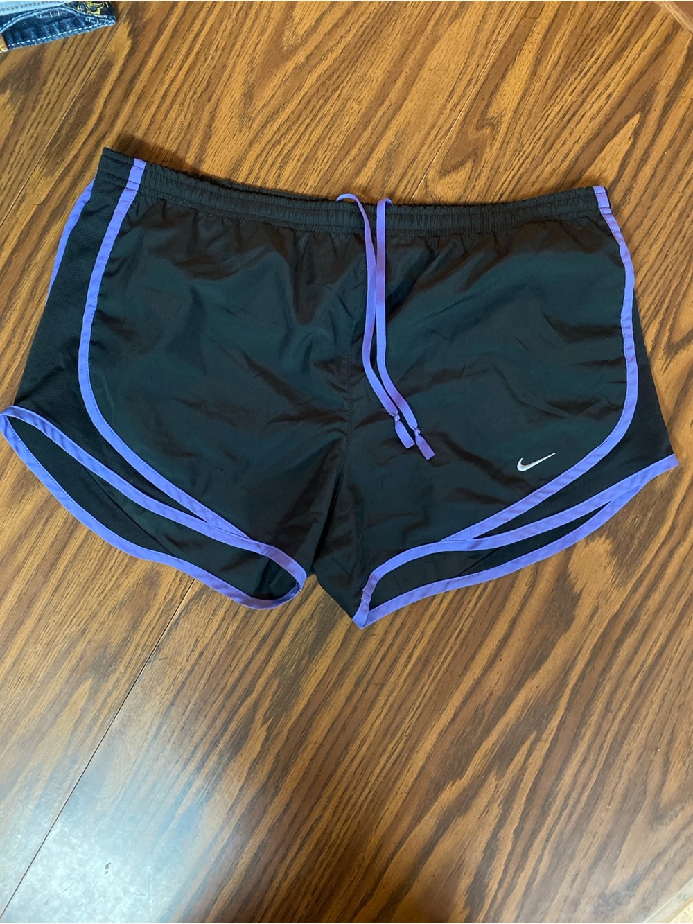 Nike Black Shorts with Purple Trim